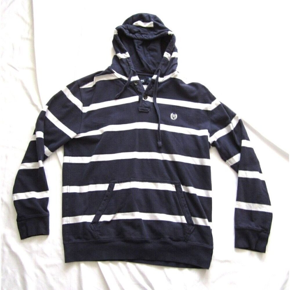 Youth‎ Boys Chaps Stripes Cotton Pullover Hoodie Sz M (MT355)